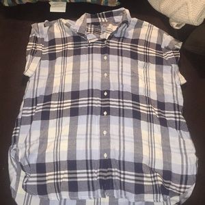 Short Sleve Plaid Button down Aerie L